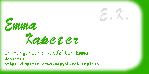 emma kapeter business card